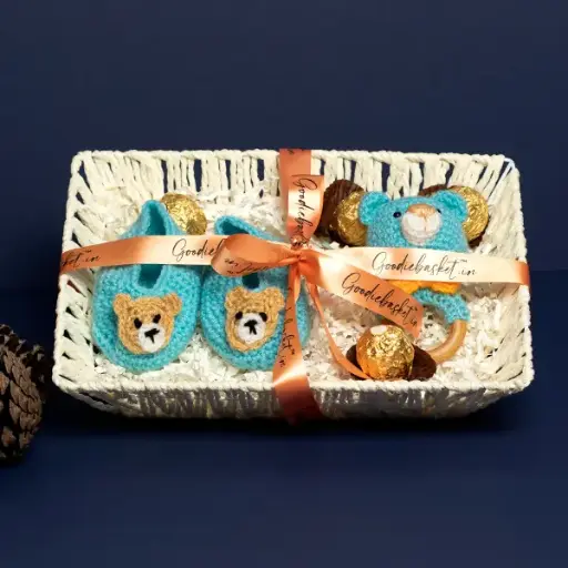 Blue Baby Shower Basket