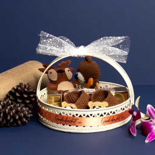 Teddy Bear Baby Shower Basket